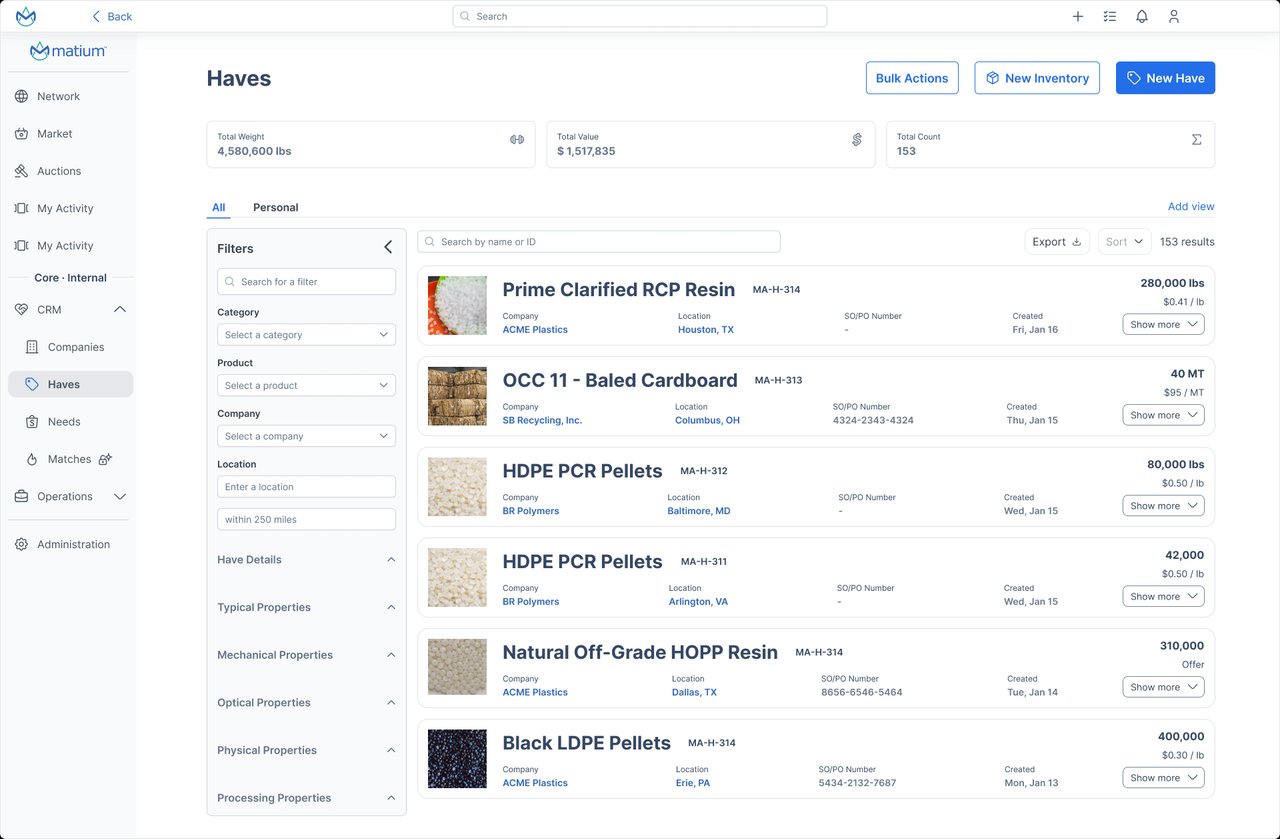 Deal management interface